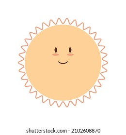 Cute Kawaii Sun Icon Flat