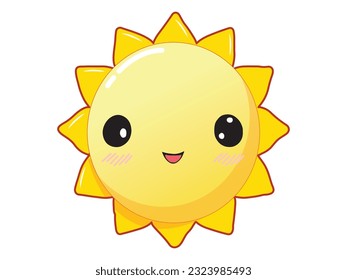 Cute Kawaii Sun Vector Illustration is a type of vector art that depicts a sun in a cute and kawaii style.
