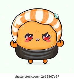 A cute, kawaii Sushi character with expressive eyes and a playful, orange-toned design.