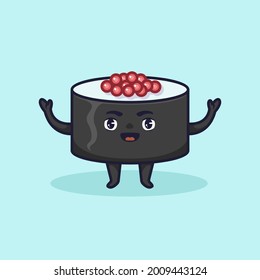 Cute kawaii sushi illustration design