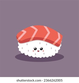 cute kawaii sushi japanese food vector illustration