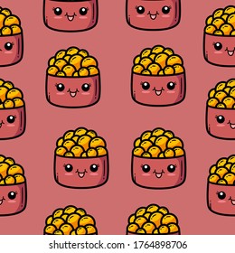 Cute kawaii sushi pattern suitable for printing on fabric and paper.