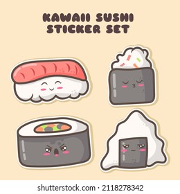 cute kawaii sushi sticker collection