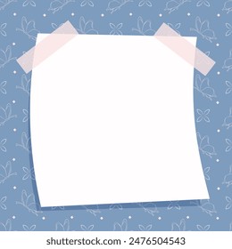 Cute kawaii sweet butterfly pattern notepad and poster background design