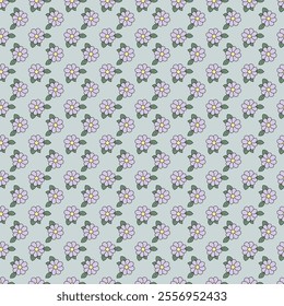 Cute kawaii sweet floral pattern background