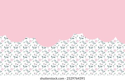 Cute kawaii sweet floral poster and banner background