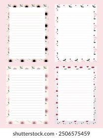 Cute kawaii sweet notepad memo pad and planner scrapbooking elements stickers