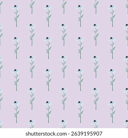 Cute kawaii sweet pastel floral seamless pattern background