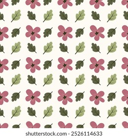 Cute kawaii sweet seamless floral pattern background