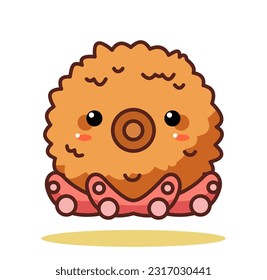 A cute and kawaii takoyaki octopus food vector design illustration