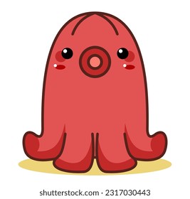A cute and kawaii takoyaki octopus food vector design illustration