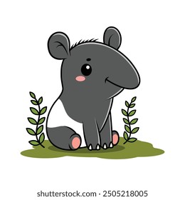 Cute And Kawaii Tapir Cartoon Character