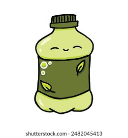 cute kawaii tea bottle cartoon illustration