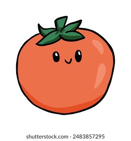 cute kawaii tomato cartoon illustration