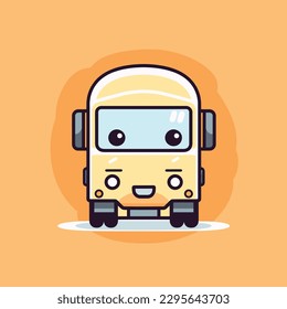Cute kawaii truck chibi mascot vector cartoon style