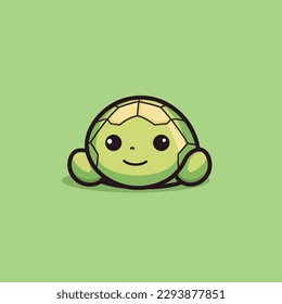 Cute kawaii turtle chibi mascot vector cartoon style