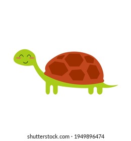 Cute kawaii turtle icon. Clipart image isolated on white background