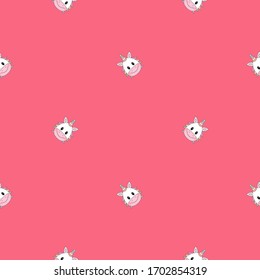 Cute kawaii unicorn seamless pattern. Ornament with smiling funny fairy animal. Design for kid’s clothes, textile, wallpaper, fabric, wrapping, scrap, gift paper. Vector illustration