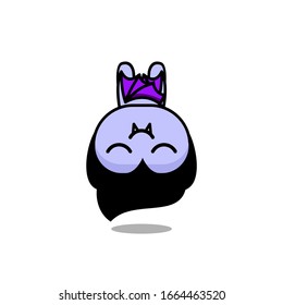 cute kawaii vampire bat character logo icon design vector illustration