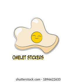 Cute kawaii vector omelet sticker