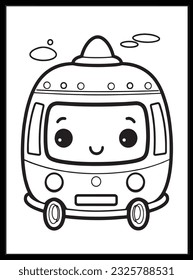 Cute Kawaii Vehicle Coloring Pages Kids