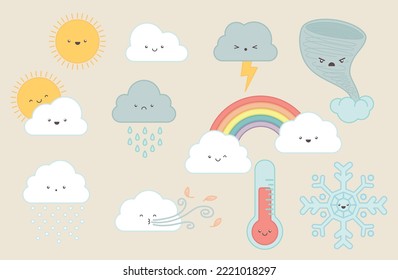 Cute Kawaii Weather Icon Chart 
