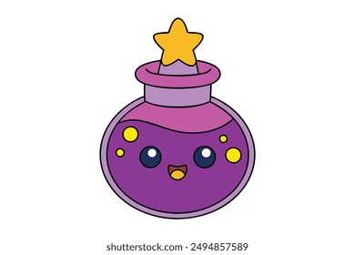 Cute Kawaii Witch's Potion Illustration