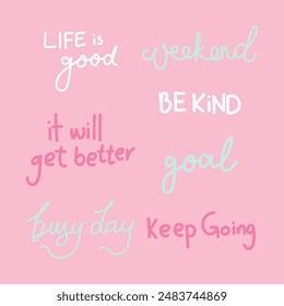 Cute kawaii words for planner and scrapbooking