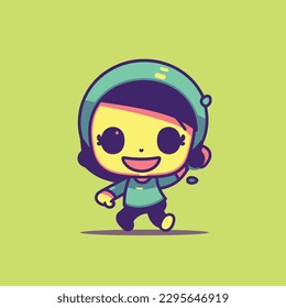 Cute kawaii zumba chibi mascot vector cartoon style