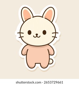 Cute kawaii-style cat dressed in a pastel pink bunny costume with long ears and sleepy eyes. Soft and dreamy aesthetic.