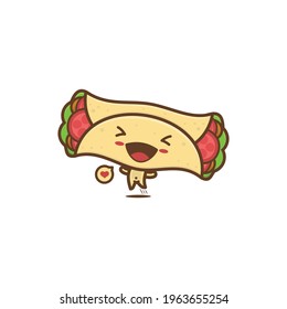 cute kebab mascot. cartoon food illustration