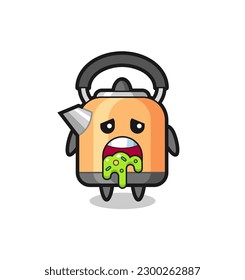 el tierno personaje de la hervidera con puke , diseño de estilo lindo para camiseta, pegatina, elemento logo