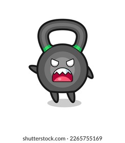 cute kettleball cartoon in a very angry pose , cute style design for t shirt, sticker, logo element