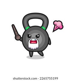 cute kettleball grandpa is getting angry , cute style design for t shirt, sticker, logo element