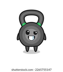 cute kettleball mascot with an optimistic face , cute style design for t shirt, sticker, logo element