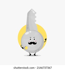 Cute key character with mustache