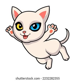 Cute khao manee cat cartoon flying