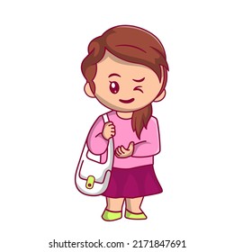Cute kid back to school clipart