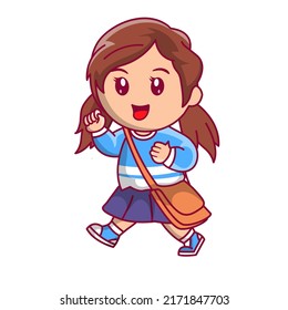 Cute kid back to school clipart