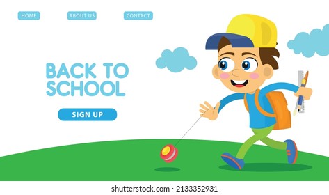 Página de inicio del niño y de regreso a la escuela