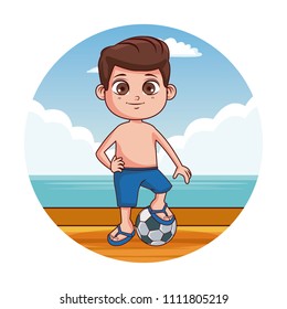 Cute kid at beach