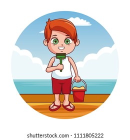 Cute kid at beach