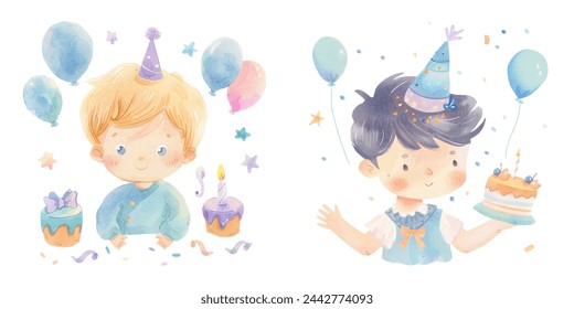 cute kid birthday celebration design