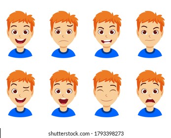 Similar Images, Stock Photos & Vectors of Set of kid facial emotions ...