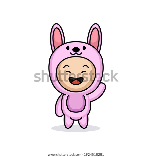 Cute kid with bunny rabbit\
costume