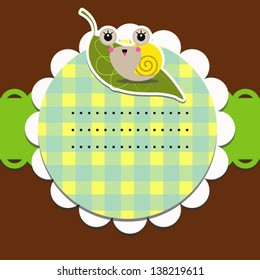 cute kid card with snail