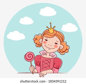 Cute kid in carnival costume. Vector illustration