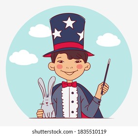 Cute kid in carnival costume. Vector illustration