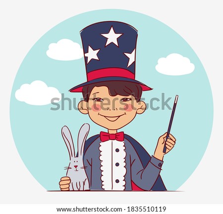 Cute kid in carnival costume. Vector illustration