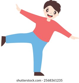 Cute Kid Cartoon Character. World Children's Day. Flat Vector Illustration.